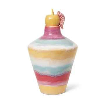 Jarrón Poppery con manzana 32 cm - Rosa-menta-amarillo - Kähler