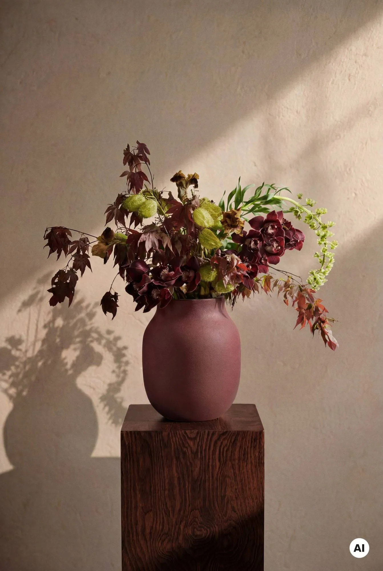 Jarrón Studio Omaggio, Burdeos, 20 cm Kähler