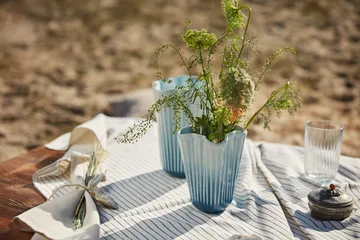 Jarrón unfold Hammershøi - Azul, 16,5 cm - Kähler