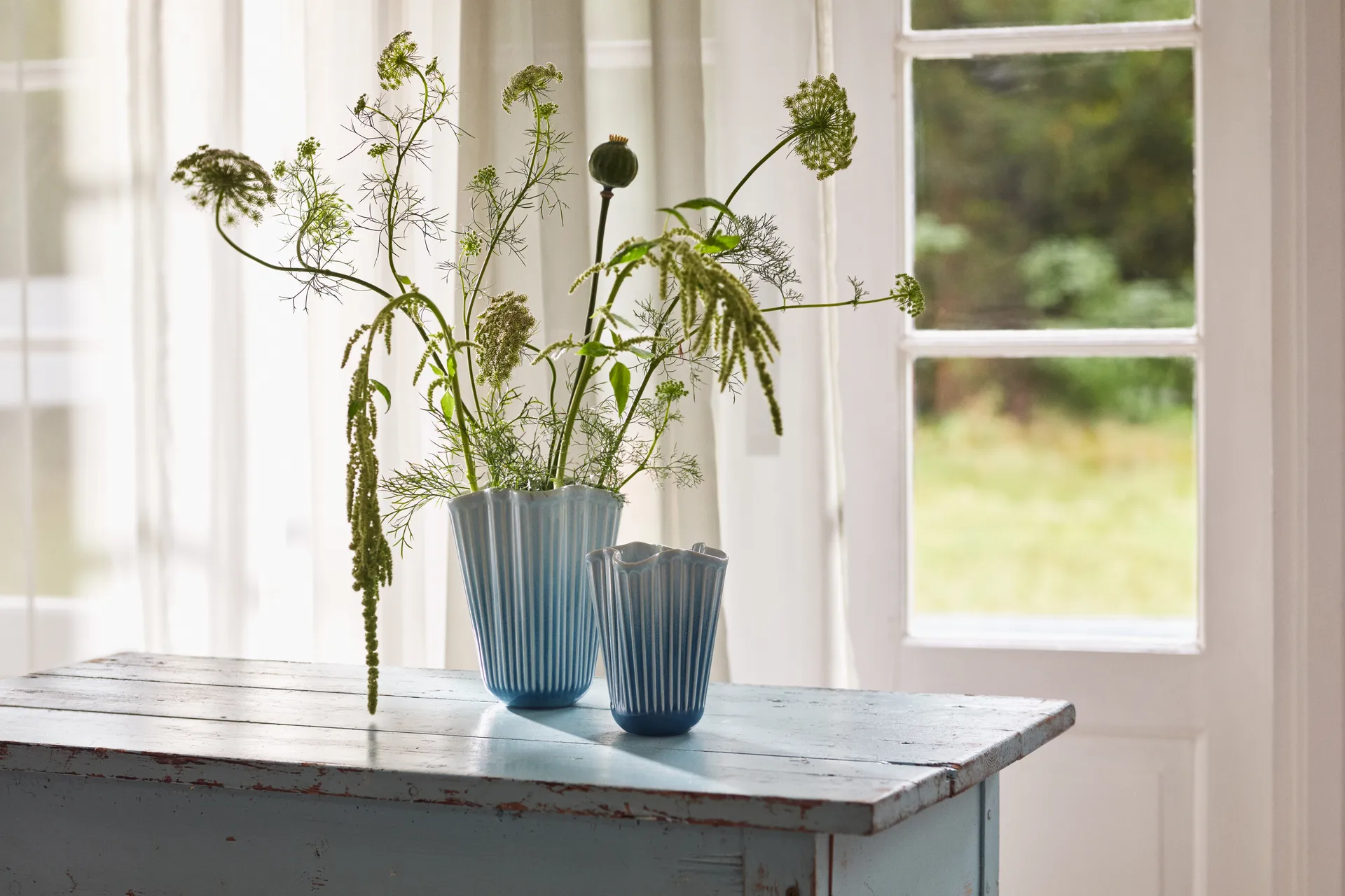 Jarrón unfold Hammershøi, Azul, 16,5 cm Kähler