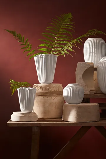 Jarrón unfold Hammershøi  - Blanco, 20,5 cm - Kähler