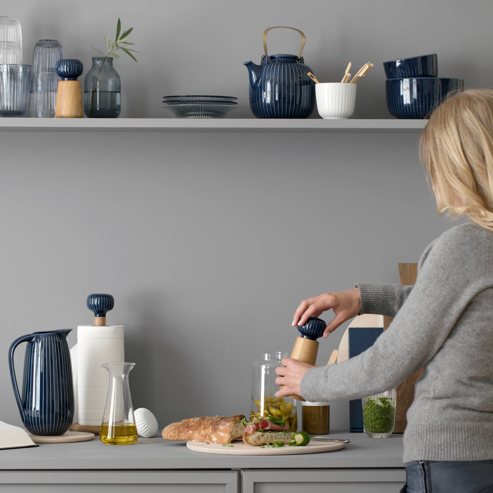 Molinillo de especias Hammershøi L, índigo Kähler