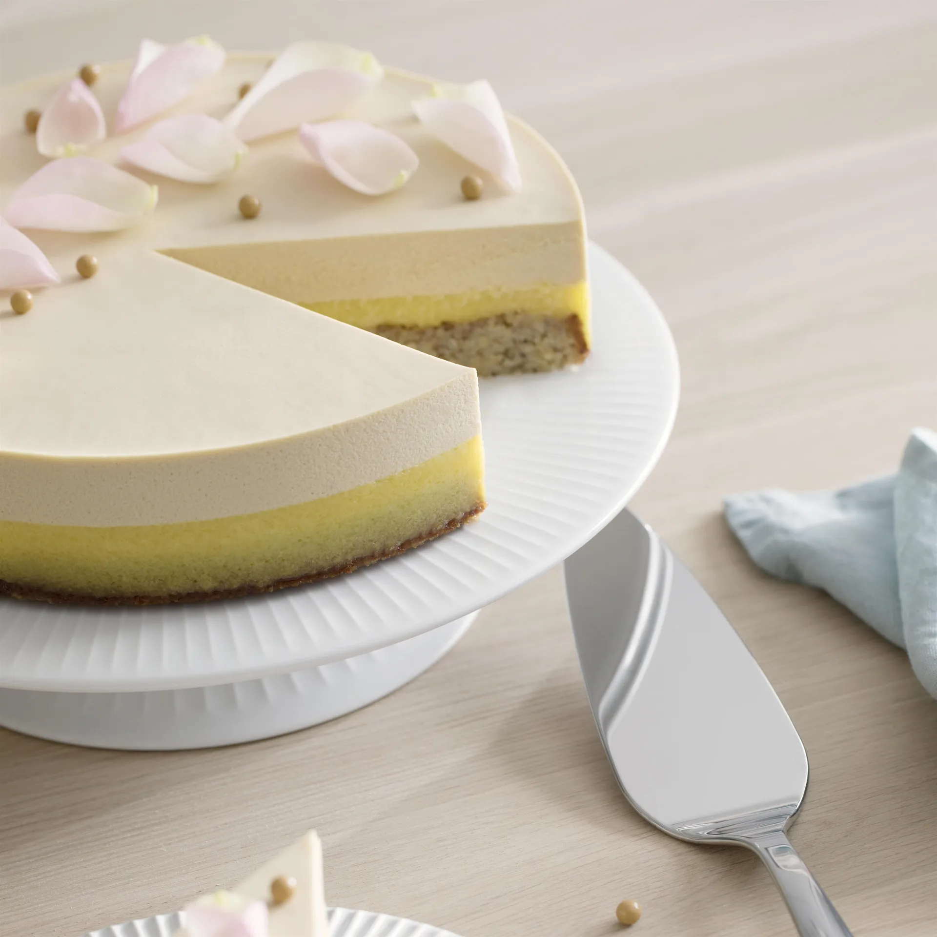 Plato de tarta con pie Hammershøi Ø30 cm, blanco Kähler
