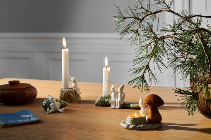 Portavelas Christmas Tales seta, Blanco Kähler