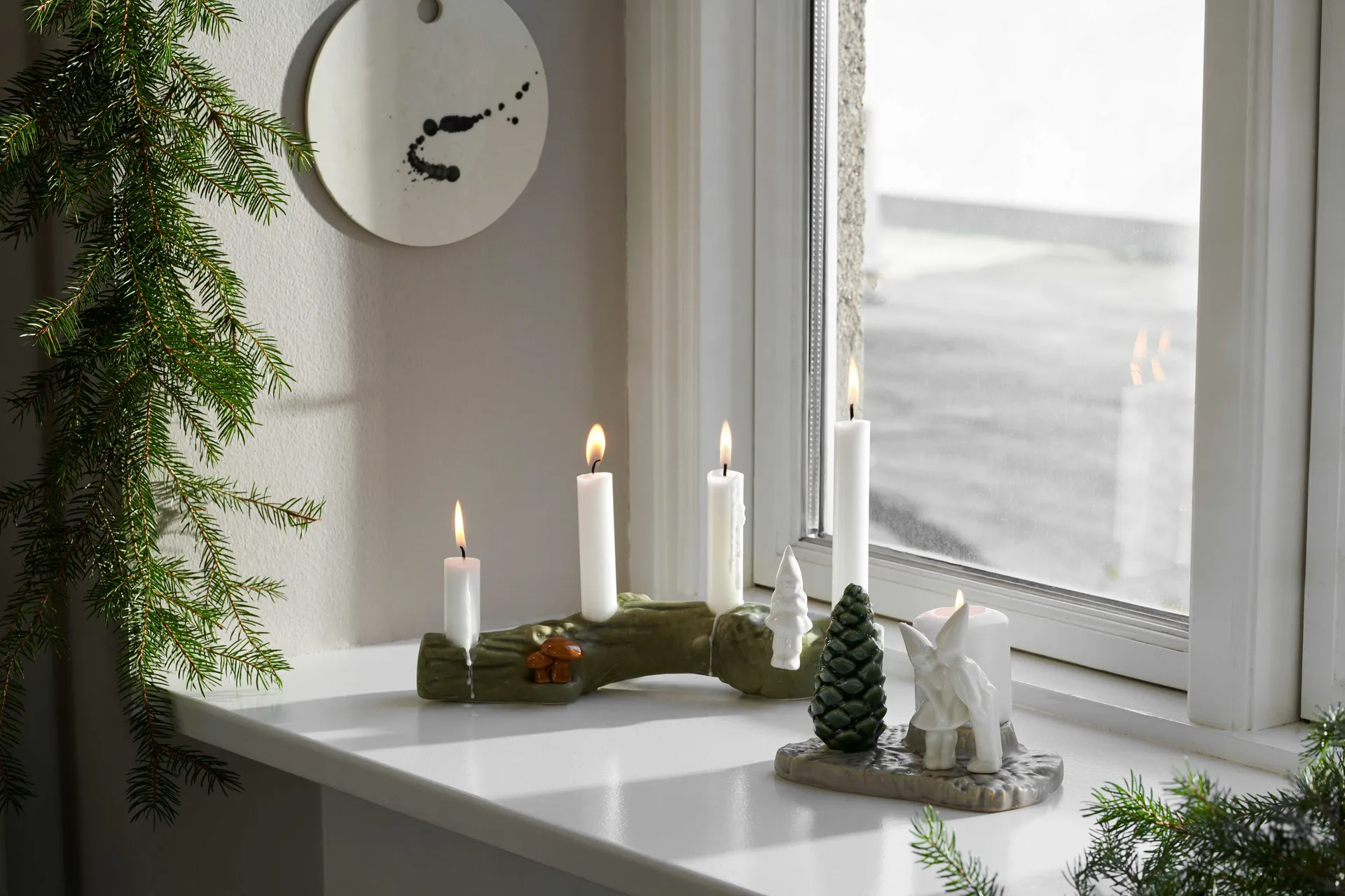 Portavelas de Adviento Christmas Tales seta, Verde Kähler