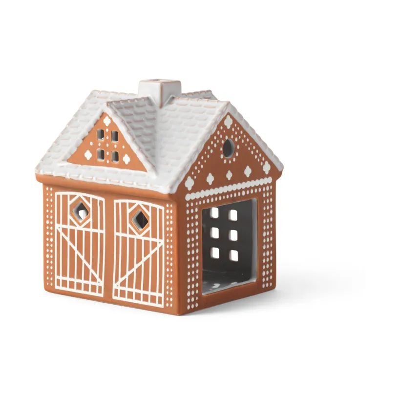 Portavelas Gingerbread casa, Christmas barn 11,5 cm Kähler