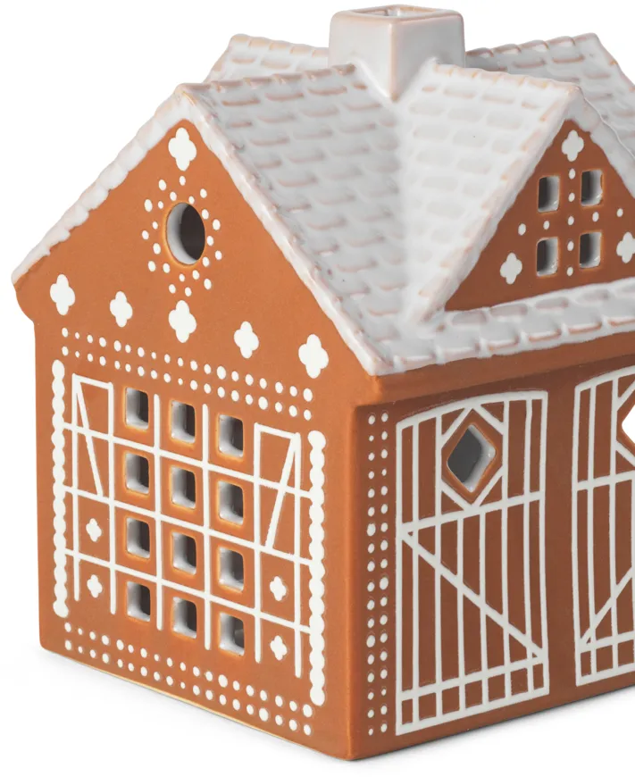 Portavelas Gingerbread casa, Christmas barn 11,5 cm Kähler