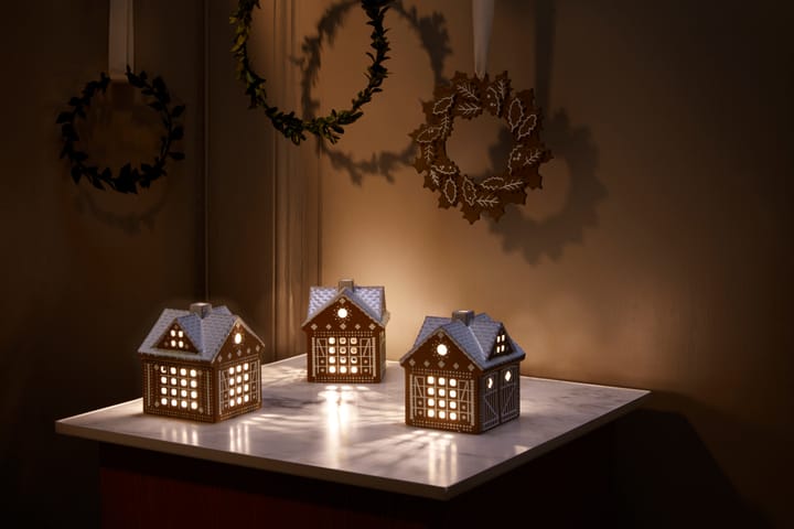Portavelas Gingerbread casa, Christmas barn 11,5 cm Kähler