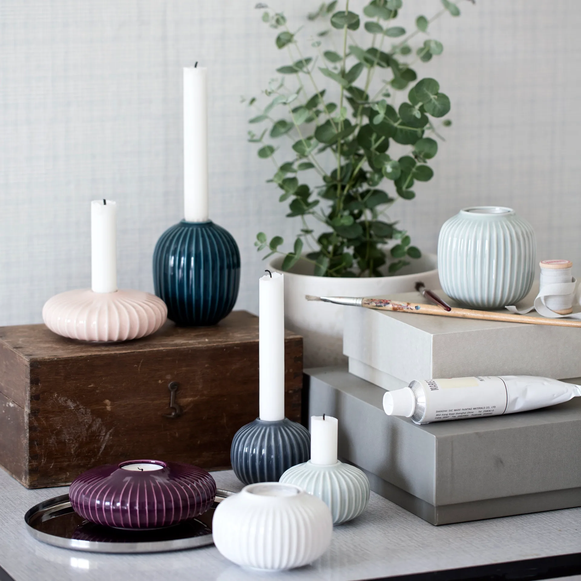 Portavelas Hammershøi M, blanco Kähler