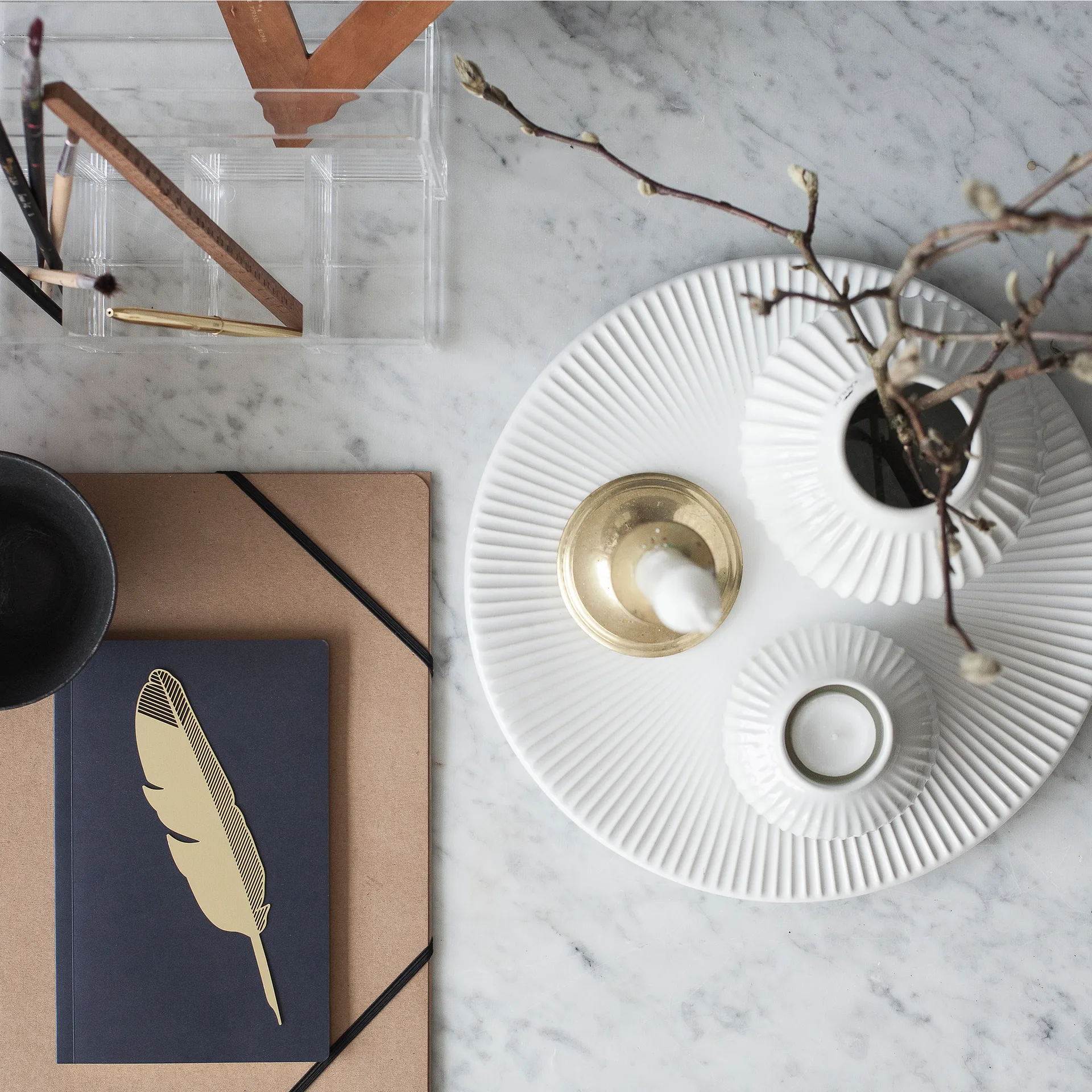 Portavelas Hammershøi M, blanco Kähler