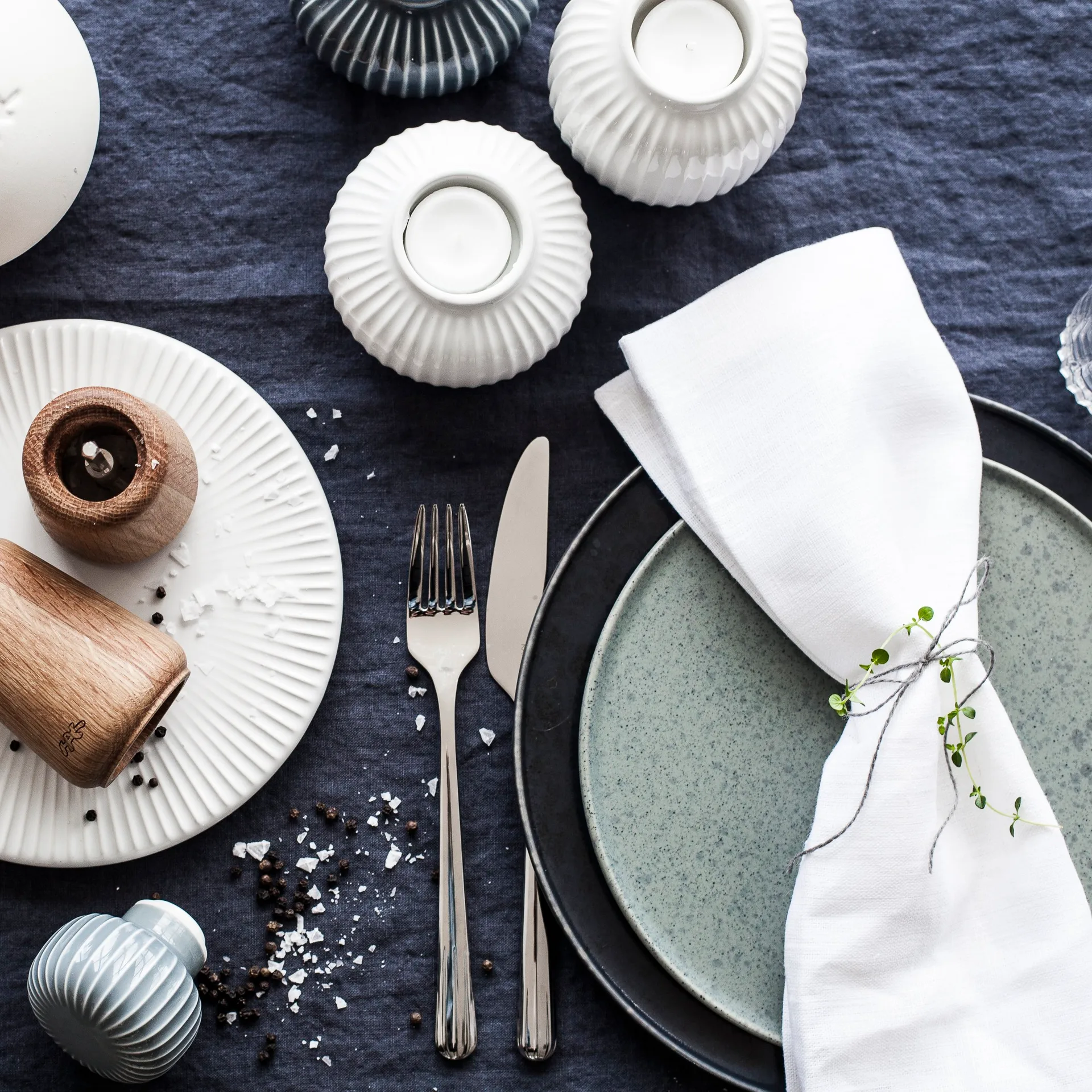 Portavelas Hammershøi M, blanco Kähler