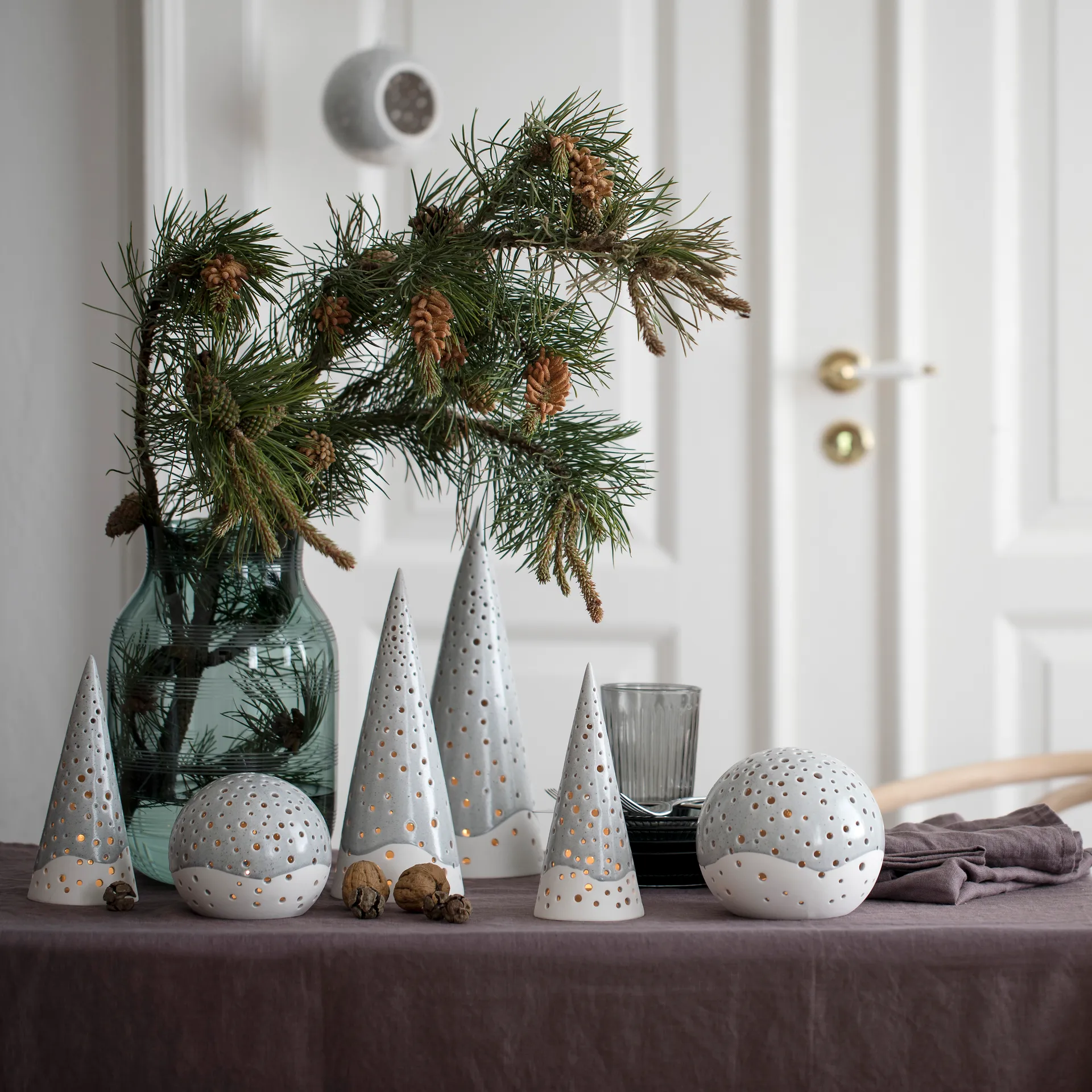 Portavelas Nobili, gris, pequeño Kähler