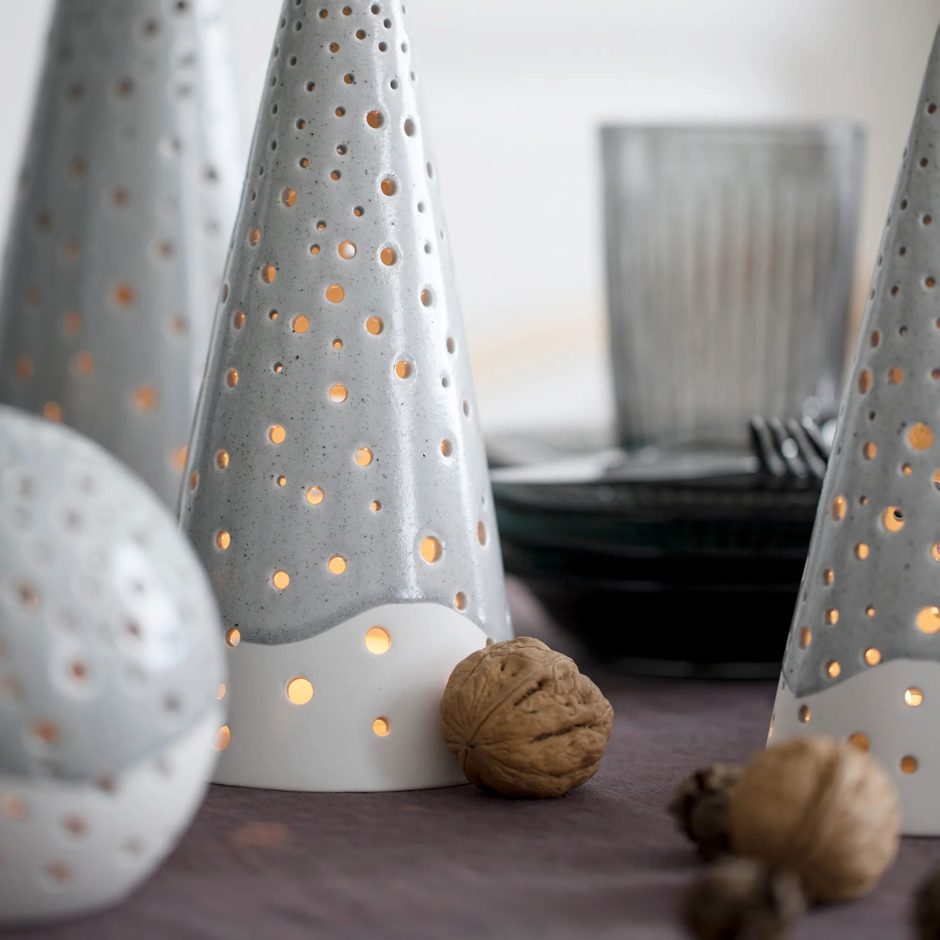 Portavelas Nobili, gris, pequeño Kähler