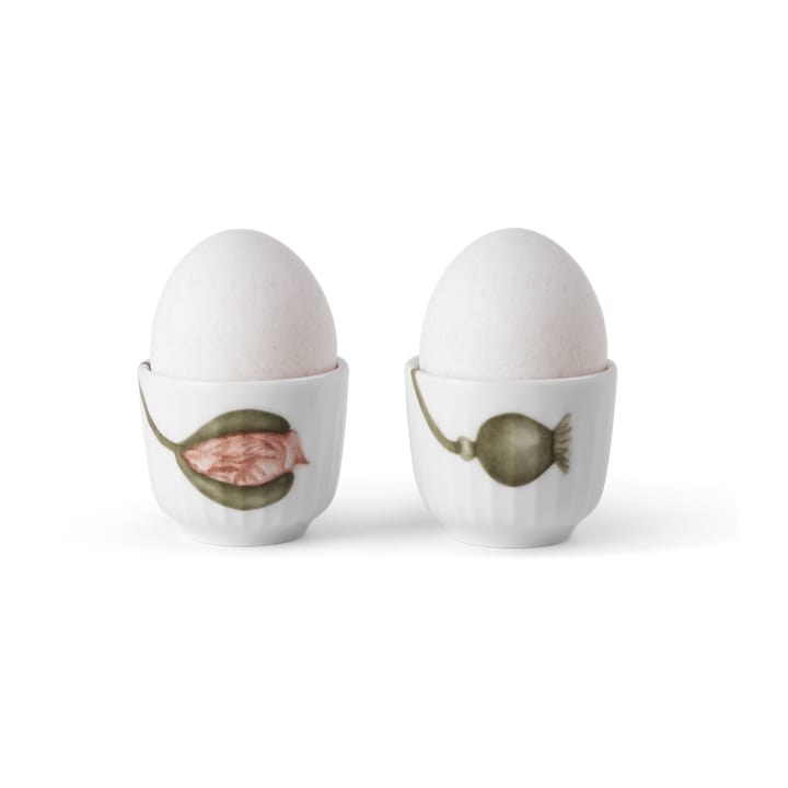 Set de 2 hueveras Hammershøi Poppy, blanco-decoración Kähler