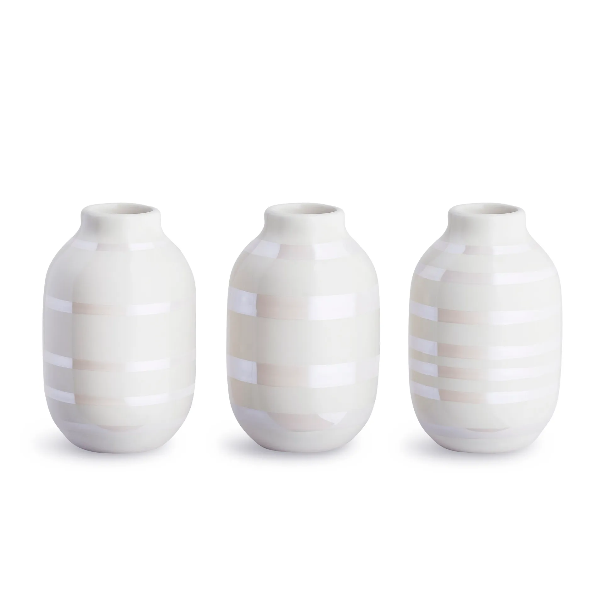 Set de 3 mini jarrones Omaggio, perla-blanco Kähler