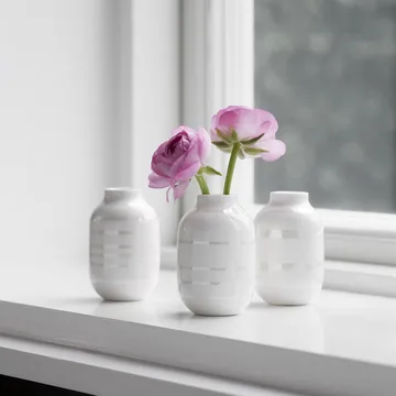 Set de 3 mini jarrones Omaggio - perla-blanco - Kähler