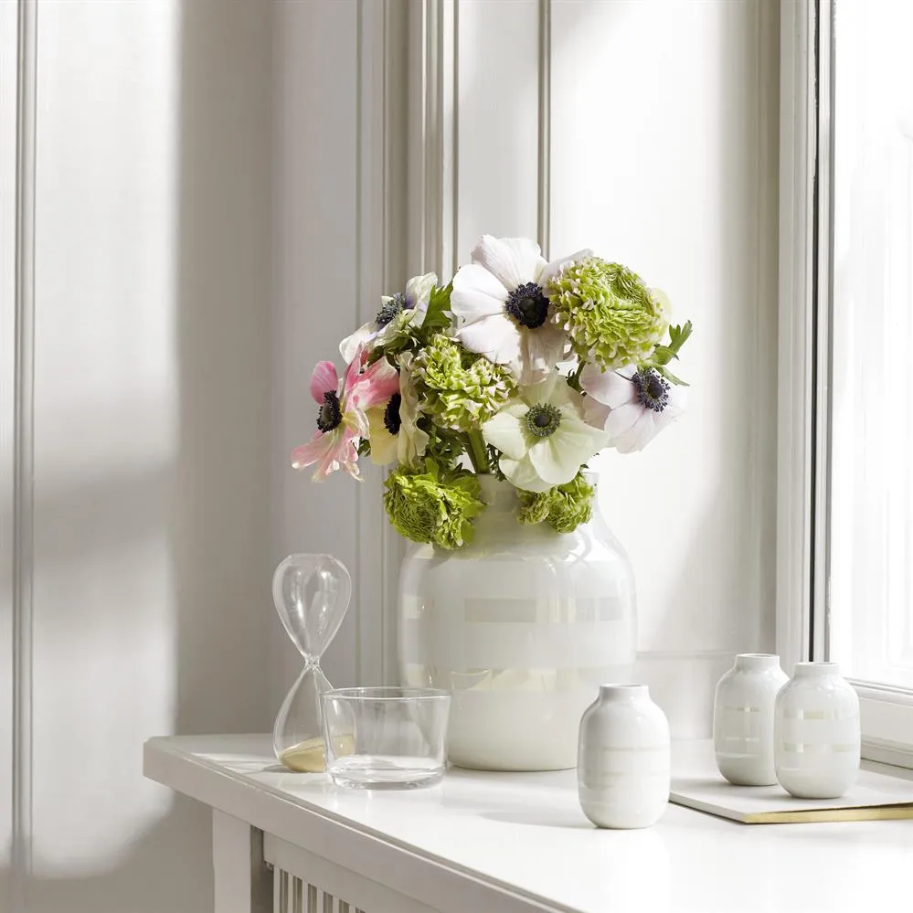 Set de 3 mini jarrones Omaggio, perla-blanco Kähler