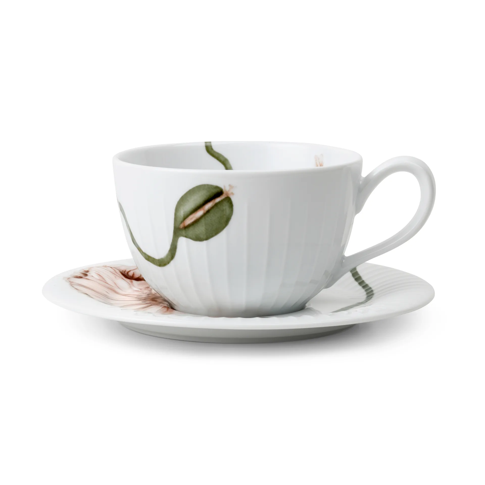 Taza de té y platillo Hammershøi Poppy 38 cl, blanco Kähler