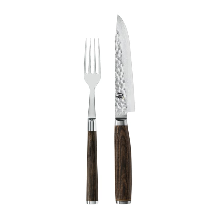 Set de cuchillo y tenedor Kai Shun Premier - cromo-marrón - KAI