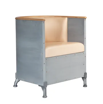 Butaca Aluminium Etch - Cuero Tärnsjö natural - aluminio grabado - haya - Källemo