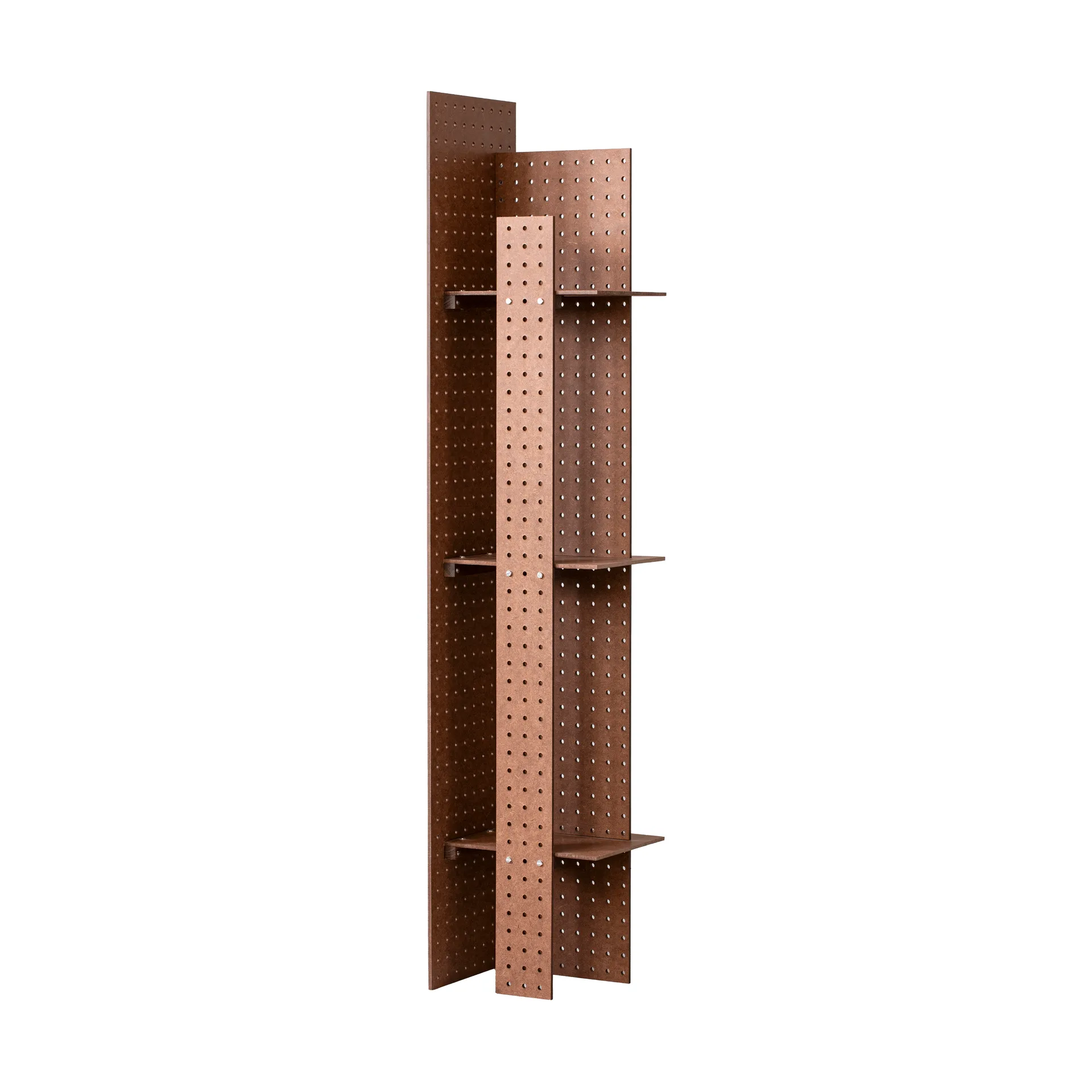 Estantería de pared FF02 The Perforated Furniture, Tablero de fibras duras-nogal, 28x24x128 cm Källemo