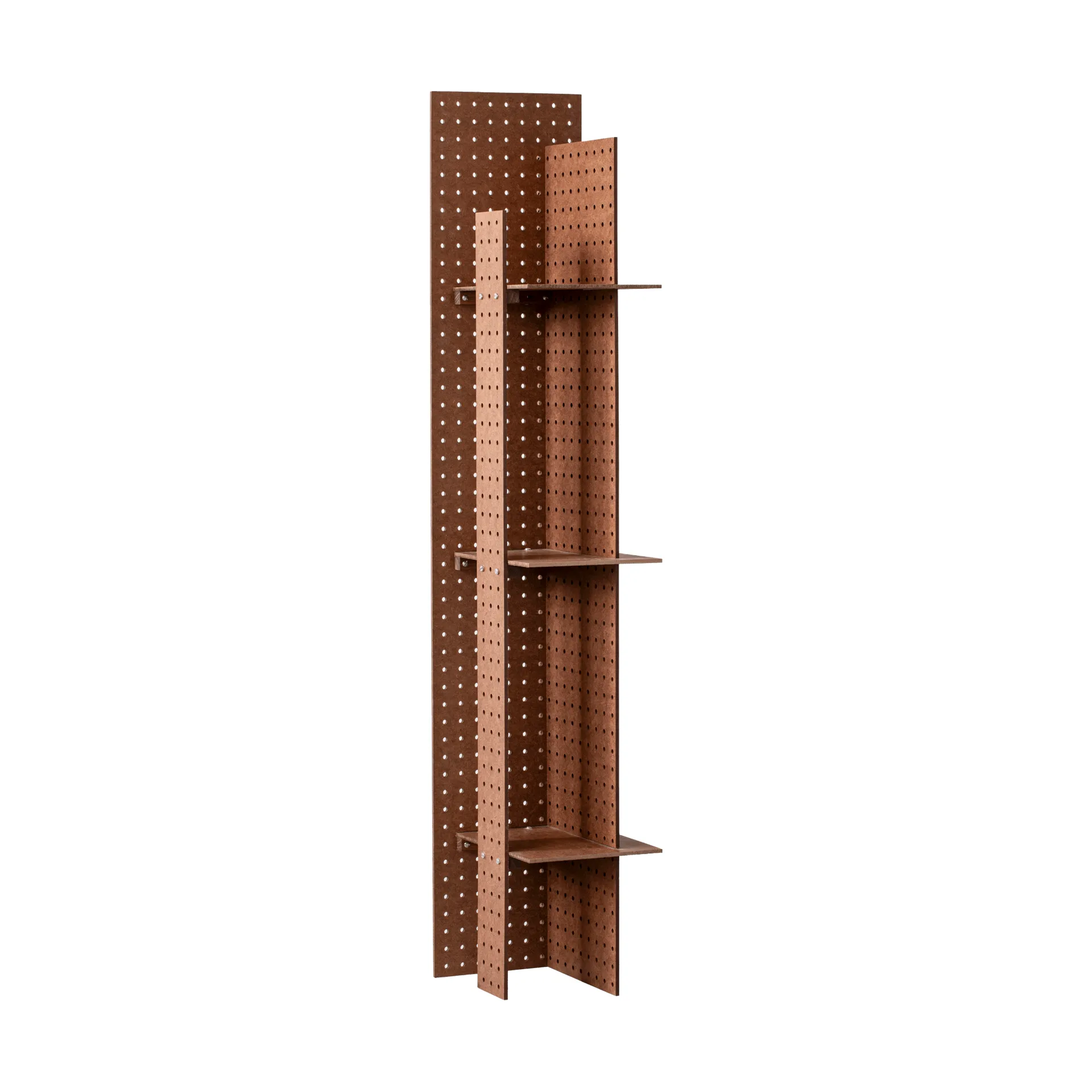 Estantería de pared FF02 The Perforated Furniture, Tablero de fibras duras-nogal, 28x24x128 cm Källemo