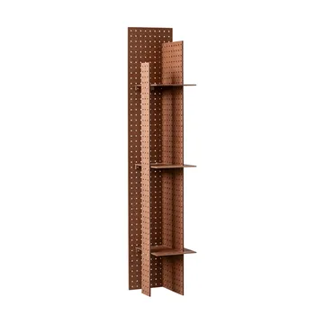 Estantería de pared FF02 The Perforated Furniture - Tablero de fibras duras-nogal, 28x24x128 cm - Källemo