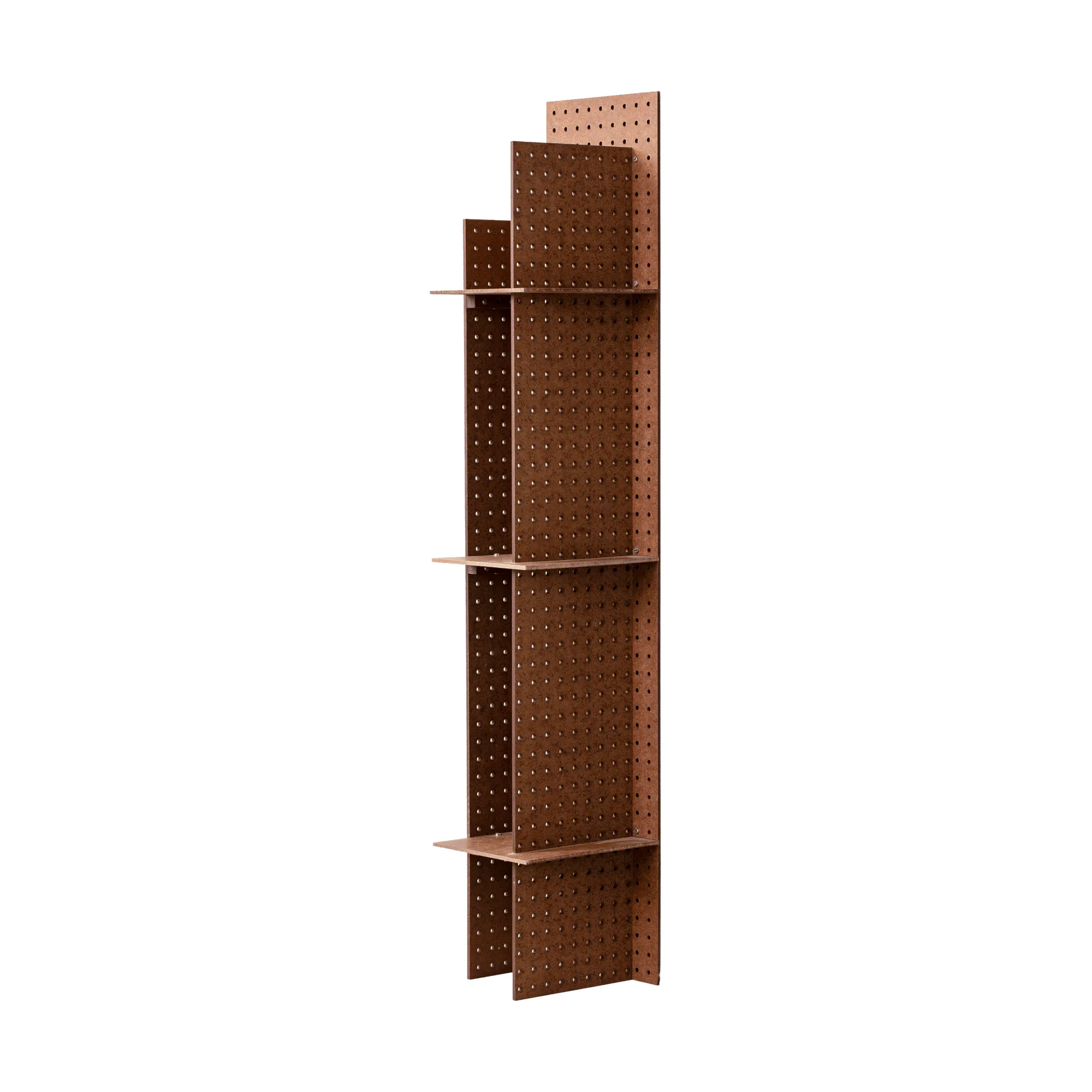 Estantería de pared FF02 The Perforated Furniture, Tablero de fibras duras-nogal, 28x24x128 cm Källemo
