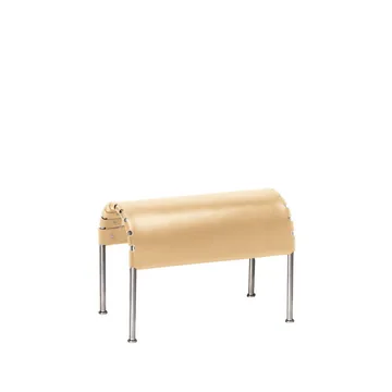 Reposapiés Bruno - Cuero de grano completo natural - base cromada - Källemo