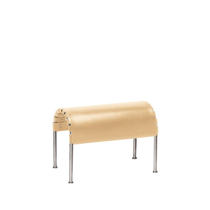 Reposapiés Bruno - Cuero de grano completo natural - base cromada - Källemo