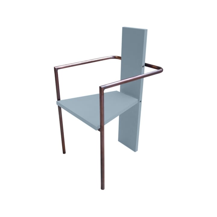 Silla con reposabrazos Concrete - Base azul celeste con acabado cobrizo - Källemo