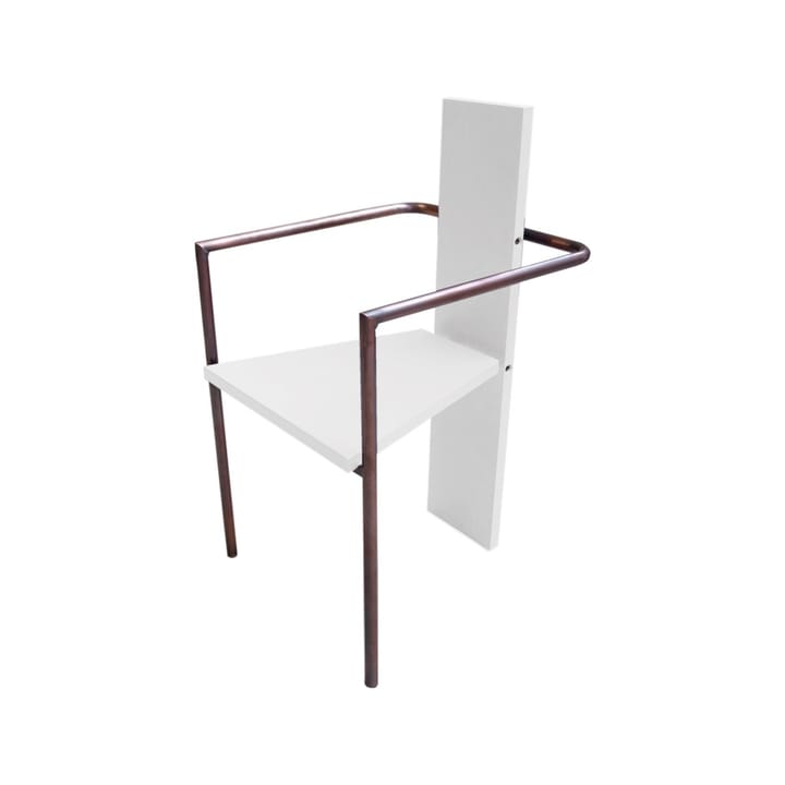Silla con reposabrazos Concrete - Base blanca con acabado cobrizo - Källemo