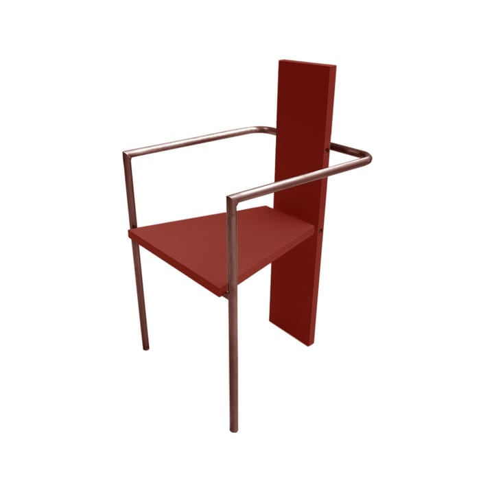 Silla con reposabrazos Concrete - Base roja con acabado cobrizo - Källemo