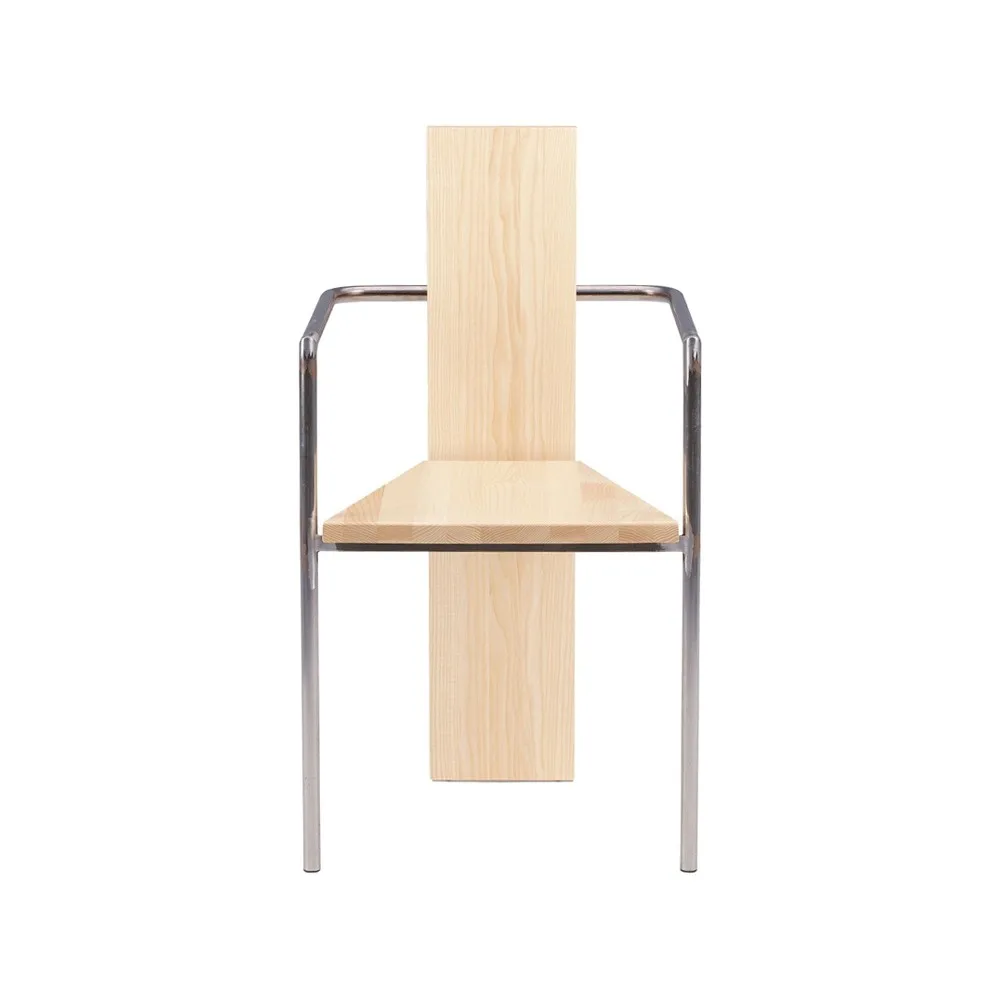 Silla con reposabrazos Concrete, Fresno - base de acero sin tratar Källemo