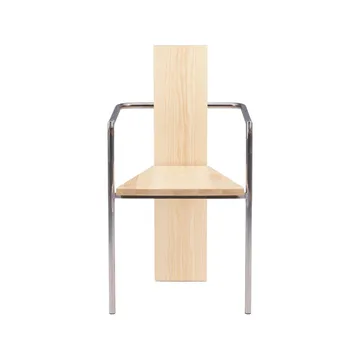 Silla con reposabrazos Concrete - Fresno - base de acero sin tratar - Källemo