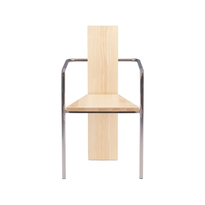 Silla con reposabrazos Concrete - Fresno - base de acero sin tratar - Källemo