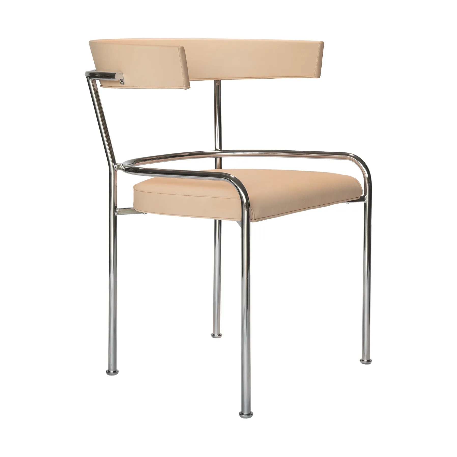 Silla con reposabrazos GA-1, Cuero Elmo Vegeta - cromo Källemo