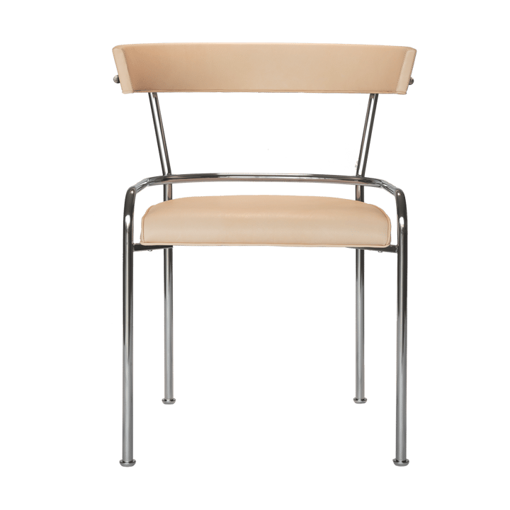 Silla con reposabrazos GA-1, Cuero Elmo Vegeta - cromo Källemo