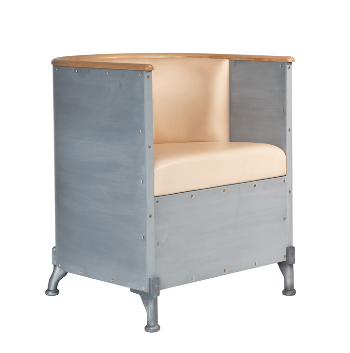 Sillón Aluminium Etch, Cuero Tärnsjö natural - aluminio grabado - haya Källemo