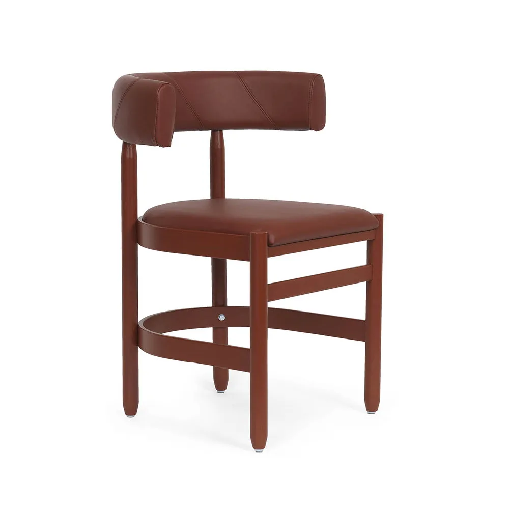 Sillón Botero, Cuero Tärnsjö rojo - base de fresno rojo Källemo