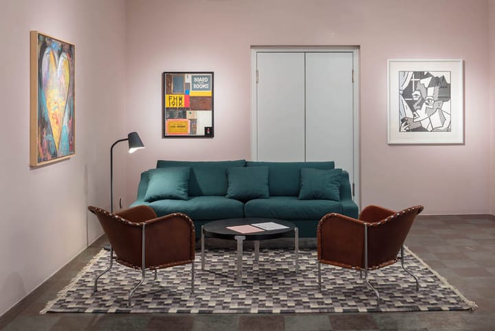 Sillón Bruno, Cuero de grano completo coñac - base de cromo Källemo