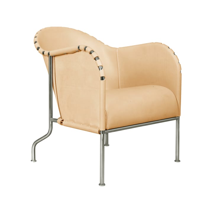 Sillón Bruno - Cuero de grano completo natural - cromo - Källemo