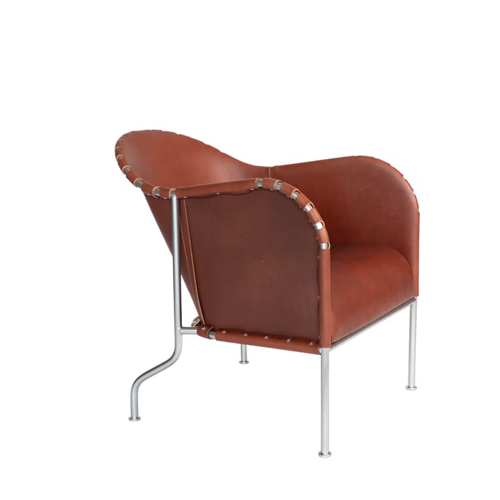 Sillón Bruno - Cuero marrón vintage - cromo mate - Källemo