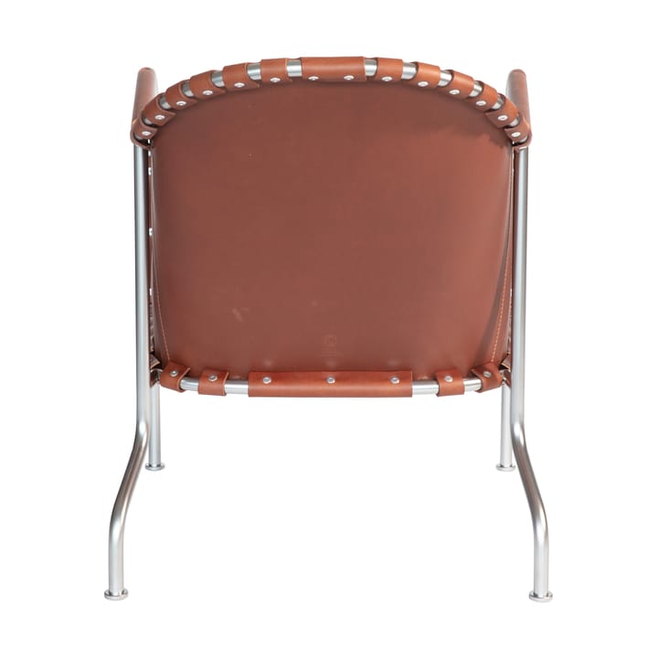 Sillón Bruno, Cuero marrón vintage - cromo mate Källemo