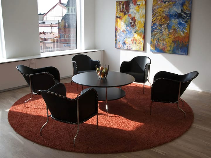 Sillón Bruno, Piel plena flor negro-cromo Källemo