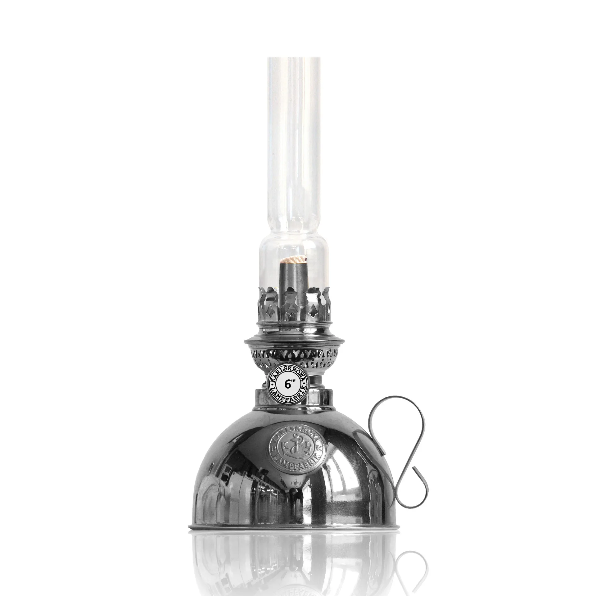 Lámpara de parafina Nattlampan, níquel Karlskrona Lampfabrik