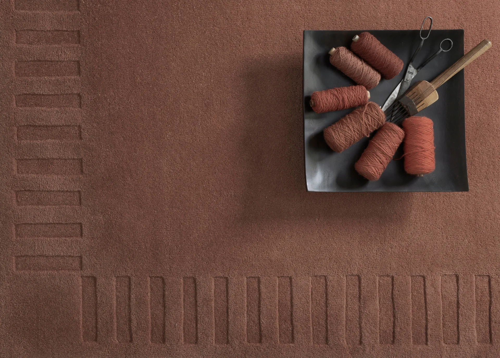 Alfombra de lana Lea original, Rust-45, 170x240 cm Kateha