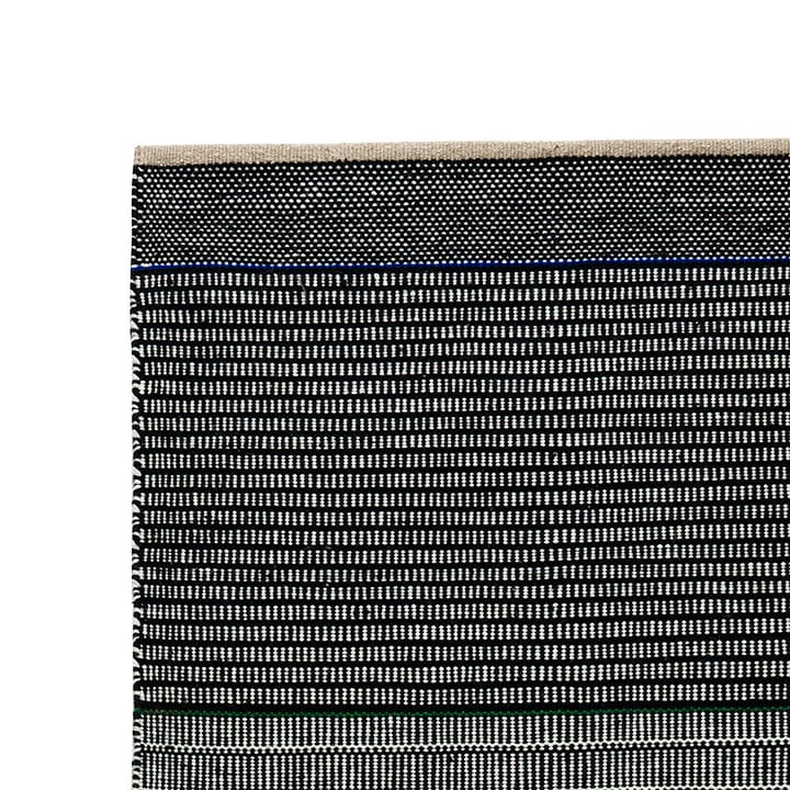 Alfombra de lana Tribulus One 80x250 cm, negro, blanco, azul, verde Kateha