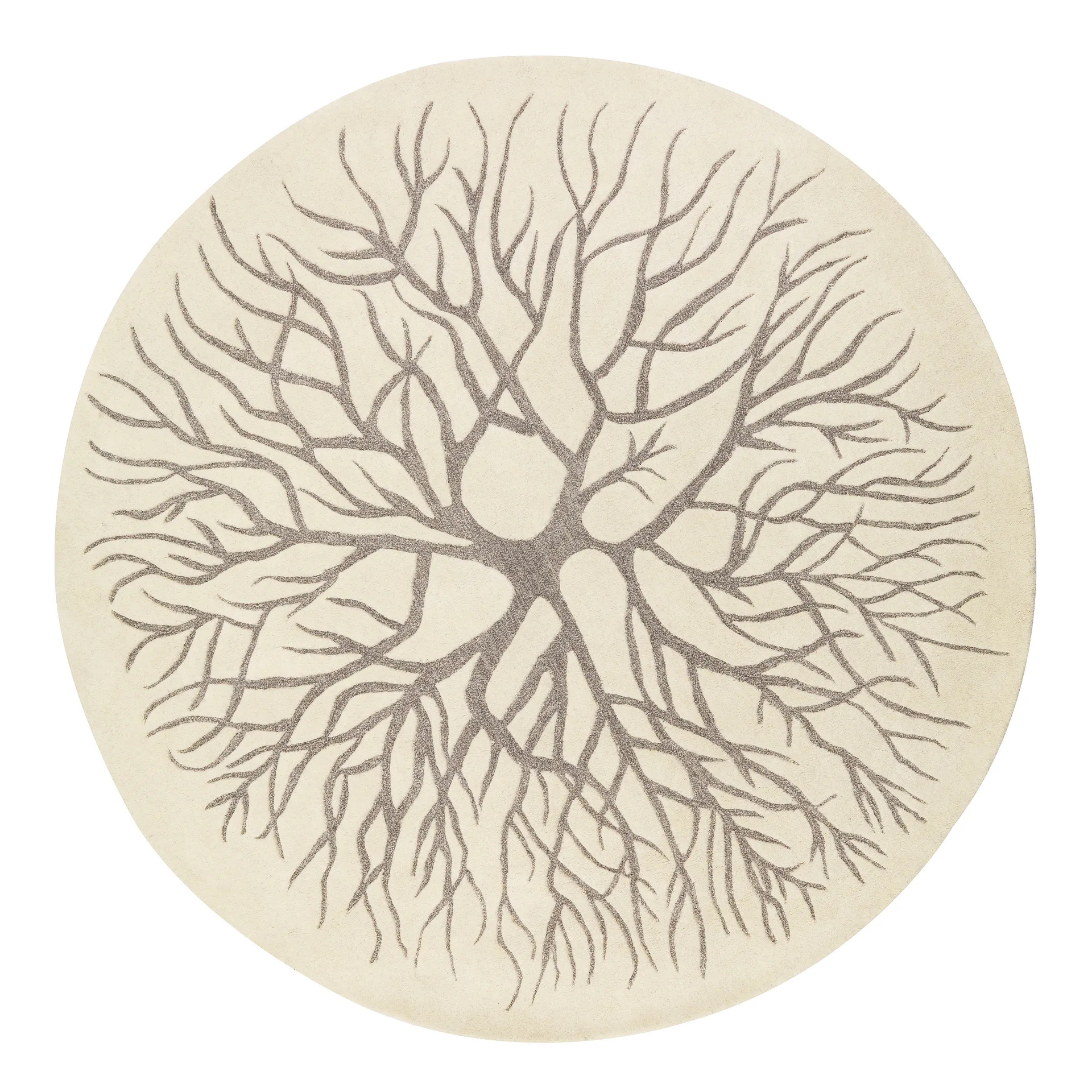 Alfombra tejida a mano Birds nest Ø220 cm, White Kateha