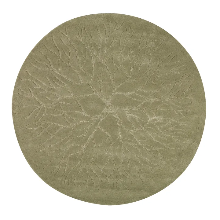 Alfombra tejida a mano Birds nest Ø220 cm - Winter green - Kateha